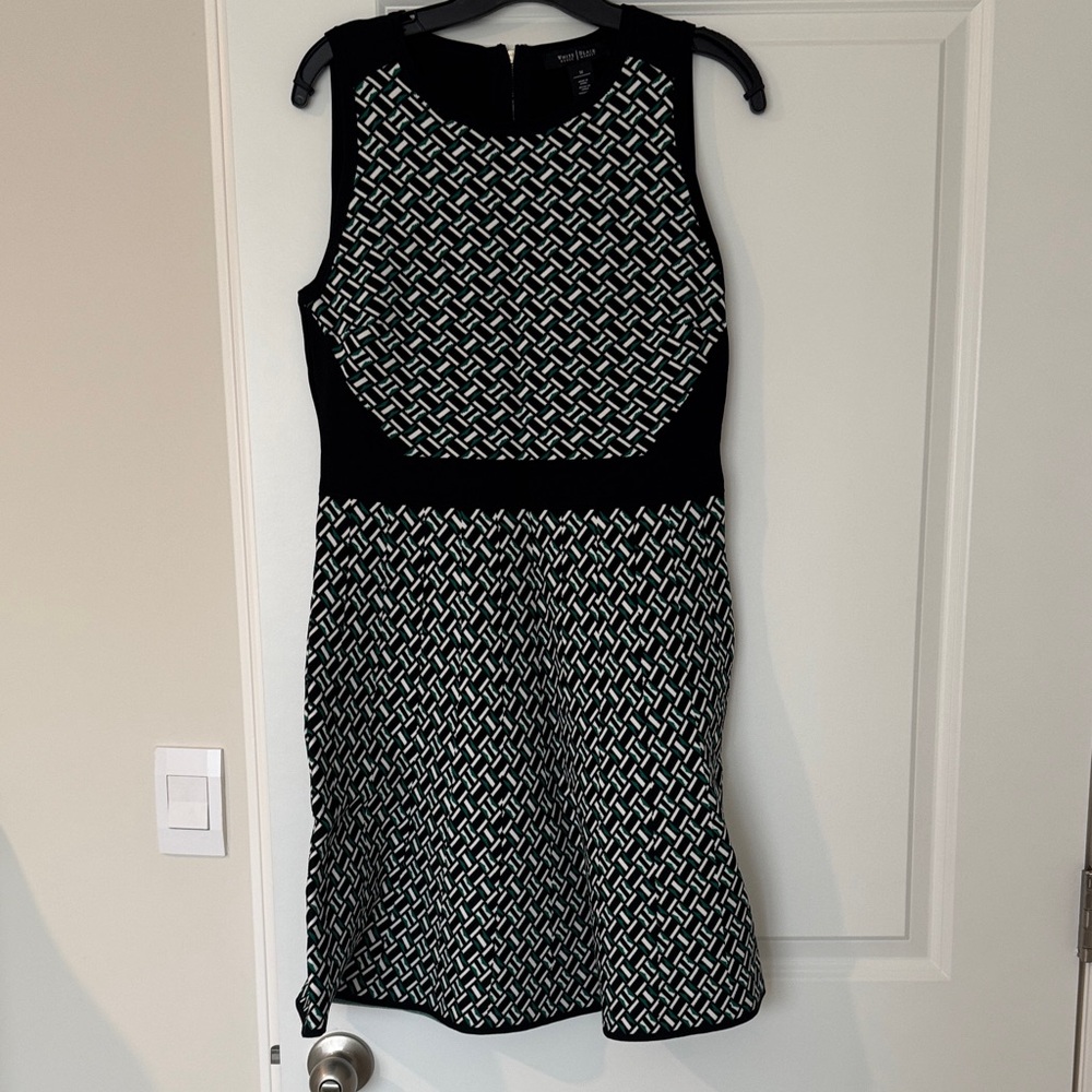 White House Black Market Geometric Black and White Mini Dress